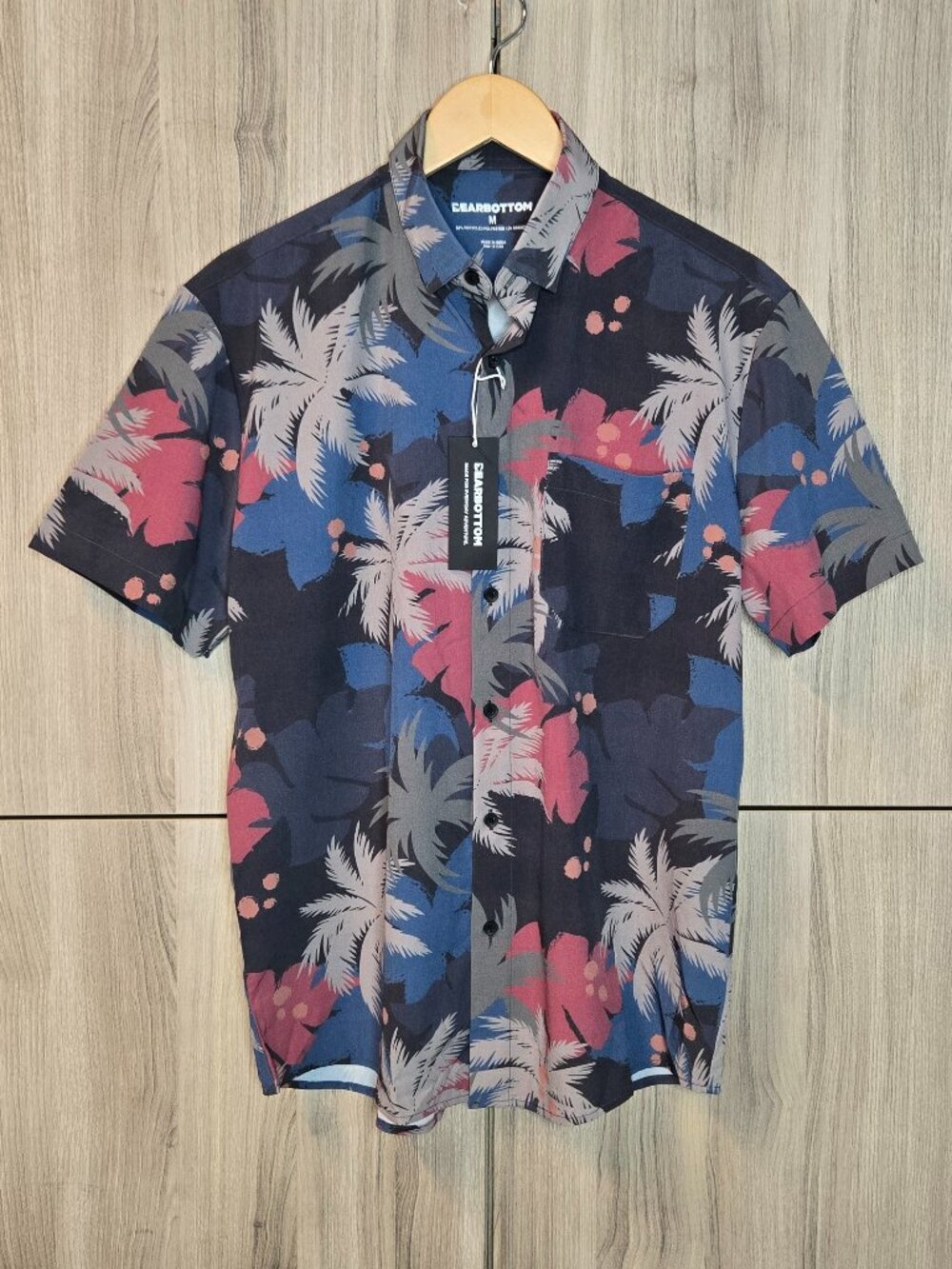 NWT Bearbottom Performance Stretch Cabana Shirt Mens Tropical Lightweight M